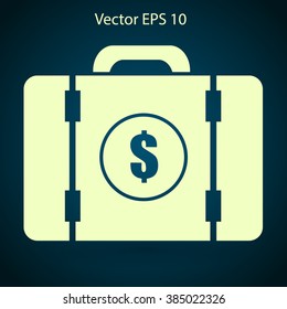 a suitcase full of money vector illustration