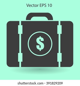 a suitcase full of money vector illustration