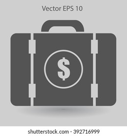 a suitcase full of money vector illustration