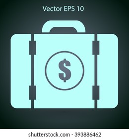 a suitcase full of money vector illustration