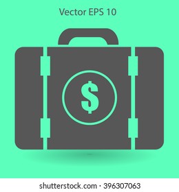 a suitcase full of money vector illustration