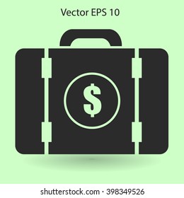 a suitcase full of money vector illustration