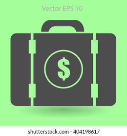 a suitcase full of money vector illustration