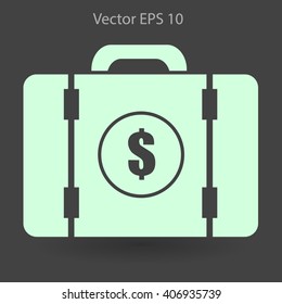 a suitcase full of money vector illustration