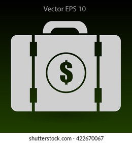a suitcase full of money vector illustration