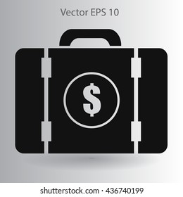 a suitcase full of money vector illustration