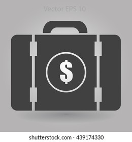 a suitcase full of money vector illustration
