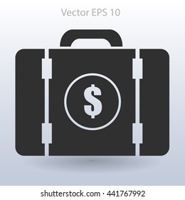 a suitcase full of money vector illustration
