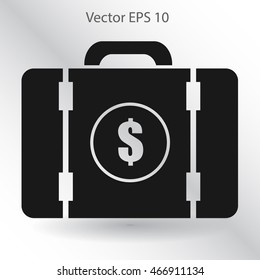 a suitcase full of money vector illustration