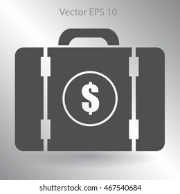 a suitcase full of money vector illustration