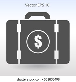 a suitcase full of money vector illustration