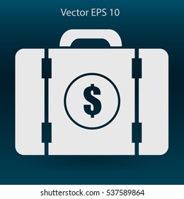 a suitcase full of money vector illustration