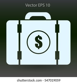 a suitcase full of money vector illustration