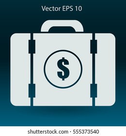 a suitcase full of money vector illustration