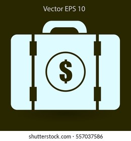 a suitcase full of money vector illustration