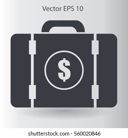 a suitcase full of money vector illustration