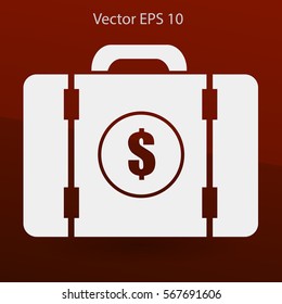 a suitcase full of money vector illustration