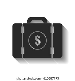 a suitcase full of money vector illustration