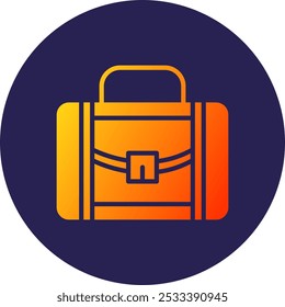 Suitcase Glyph Circle Gradient Icon