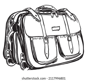 Suitcase Hand Drawn Sketch Isolated On Stock Vector (Royalty Free ...