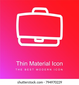 Suitcase hand drawn symbol red and pink gradient material white icon minimal design
