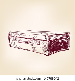 suitcase  hand drawn vector llustration  sketch
