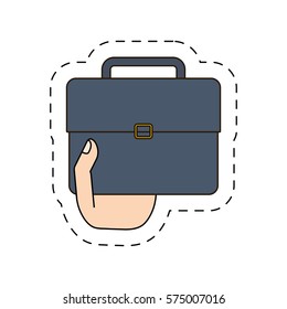 suitcase in the hand icon image, vector illustration design