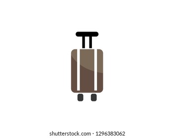 Suitcase with hand and two wheels logo
