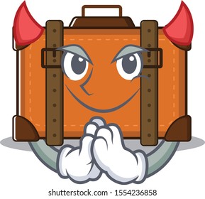 suitcase happy devil on a with character