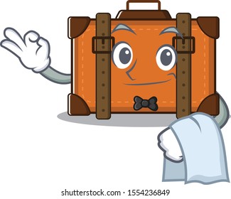 suitcase happy waiter on a with character