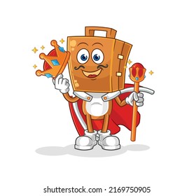 the suitcase head king vector. cartoon character