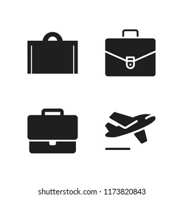 suitcase icon. 4 suitcase vector icons set. briefcase, departures and emploment suitcase icons for web and design about suitcase theme