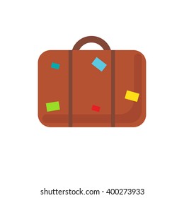 Suitcase icon. Abstract vector luggage icon. Retro suitcase sign 
