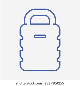 Suitcase icon. Aircraft line pictogram.