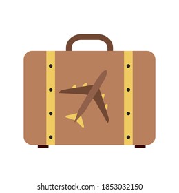 Suitcase Icon with Airplane Vector Illustration EPS10