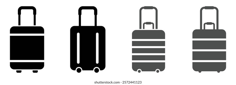 Suitcase icon. Suitcase bag icon collection. Flat design suitcase icon for travel, business trips, and tourism. Suitcase icon in flat vector style illustration.