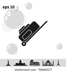 Suitcase icon. Bag illustration.