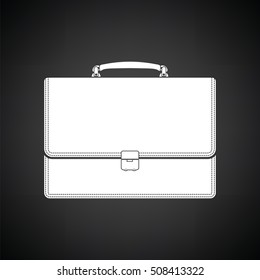 Suitcase icon. Black background with white. Vector illustration.