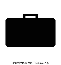 Suitcase icon. Black suitcase logo on a white background. Vector 