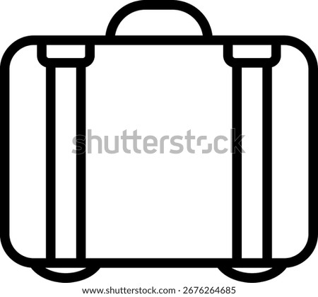 Suitcase icon, Black And White Outline Icon Symbol