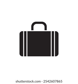 Suitcase icon black and white vector sign