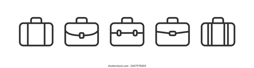 Koffer-Symbol. Vektorgrafik der Aktentasche. Portfolio. Büro, Business, Reisegepäck. Greiftasche.