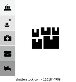 Suitcase icon. collection of 6 suitcase filled icons such as luggage, case, first aid kit, luggage belt. editable suitcase icons for web and mobile.