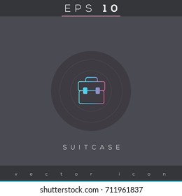 Suitcase icon design on modern flat background
