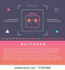 Suitcase icon design on modern flat background