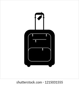 Diseño de iconos en maleta, Ilustración de arte de vectores de silueta