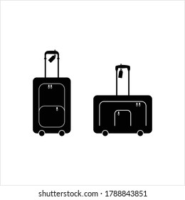 Suitcase Icon Design, Silhouette Vector Art Illustration