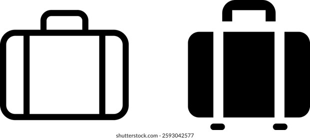 "Suitcase Icon Design Symbol Set for Travel and Luggage"