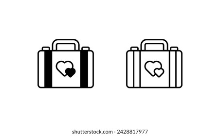 Suitcase icon design with white background stock illustration