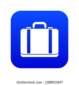 Suitcase icon digital blue for any design isolated on white vector illustration